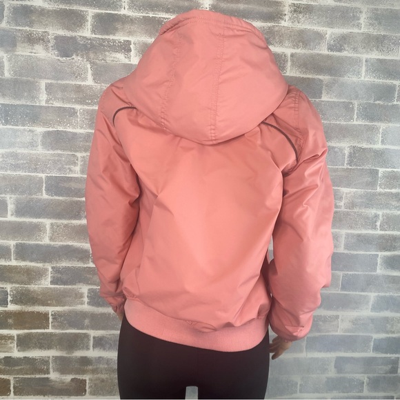 Women’s Peach / Pink Colored Hooded Zip Up Bench Jacket 4 Pockets Size 12 - Picture 10 of 16